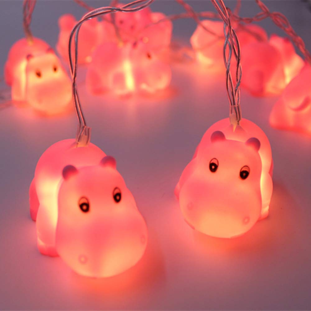 NIWWIN 10LED 1.8M Children's Bedroom Cute Animal Hippo Night Lights for Holiday Lights Wall Window Tree Decorative Party Yard& Garden Kids Living-Room Dorm Decor