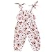 Baby Girls Halter One-pieces Floral Romper Jumpsuit Jumper Outfit Clothes (12-18M, White)