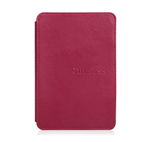 Mulbess Amazon Kindle Touch Lighted Genuine Leather Case Cover with Builtinled Light (Wine