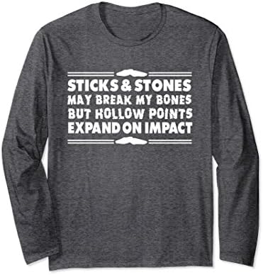 Unisex Funny Sticks and Stones Shooter Ammo T-shirt XL: Dark Heather