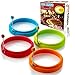 New Egg Ring, Silicone Egg Rings Non Stick, Egg Cooking Rings, Perfect Fried Egg Mold or Pancake Rings(4pcs) (Multicolor)