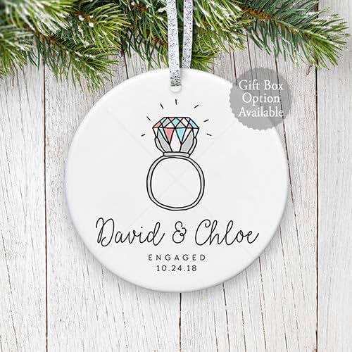 Engagement Christmas Ornament 2018, Engagement Party Gift