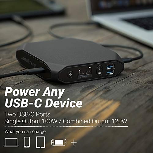 Omni 20 USB-C+ 100W USB-C/Wireless Charging Portable Power Bank | Battery Pack for Laptops, Cameras, Tablets, Smartphones, iPhone, iPhone X, iPhone Xs, Samsung Galaxy and Other Smart Devices
