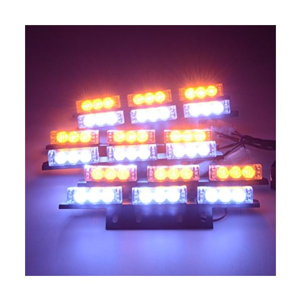 3-Flashing-Modes-Amber-White-54-LED-Warning-Hazard-Construction-Strobe-Light-Control-Module-Mounting-Bracket-Bar-Pickup-Truck-SUV-Boat-Set-of-6 3-Flashing-Modes-Amber-White-54-LED-Warning-Hazard-Construction-Strobe-Light-Control-Module-Mounting-Bracket-Bar-Pickup-Truck-SUV-Boat-Set-of-6