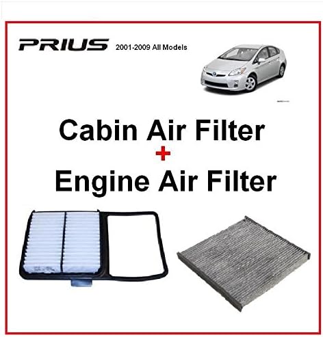 Prius Engine Air Filter and Cabin Air Filter KIT - Prius 2004 2005 2006 2007 2008 2009 All Models - One Engine Filter & One Cabin Air Filter