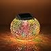 Solar Table light, GoerTek Rechargeable Outdoor/Indoor Waterproof Solar Night Lights, Color Changing Mosaic Glass LED Decoration Lights