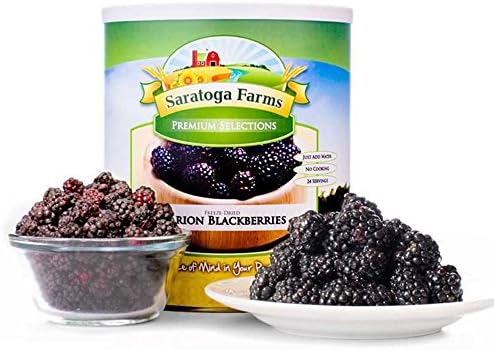 Saratoga Farms Freeze Dried Marion Blackberries, #1 Emergency Food Storage, snack food, 16 Total Servings with a 20-30 Year Shelf-Life in #10 Can (Save More with 2,3,4, or 6 Pack)
