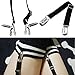 S&E Women's Elastic Stocking Clip Garter Strap Stay Adjustable Suspender Accessories (2 pairs, Black)