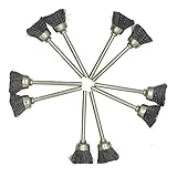 AUTOTOOLHOME 10pc Stainless Steel Bristle Shape Wire Cup Brush 1/8