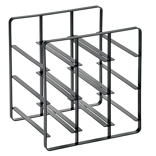 mDesign Metal Farmhouse FreeStanding Water Bottle and Wine Rack