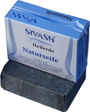 Handgemachte SIVASH-Heilerde Naturseife (Schlammseife) mit 25% an Beta-Carotin-haltigem Soleschlick, 100 g. Milde Pflege auch