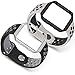 SKYLET For Fitbit Blaze Bands, 2 Pack Breathable Replacement Straps with Steel Frame for Fitbit Blaze Silicone Bracelet (No Tracker)[2PC: Black-Gray&Antique White-Black+2 Frames, Large]