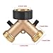 Brass Tap Adapter, 2 Way Y Shape 3/4 Hose Connector Garden Irrigation,