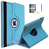iPad 2 Case, iPad 3 Case, iPad 4 Case, JYtrend (R) Rotating Stand Smart Case Cover Magnetic Auto Wake Up/Sleep for iPad 2/3/4 A1395 A1396 A1397 A1403 A1416 A1430 A1458 A1459 A1460 (Light Blue)