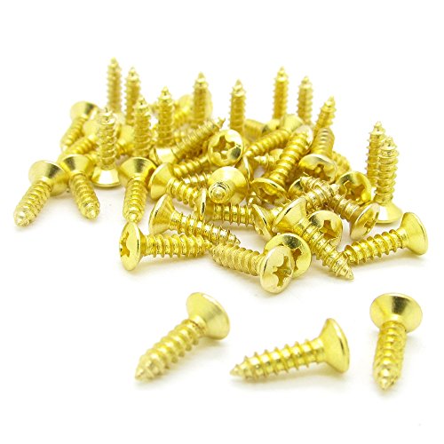 Guitar Bass Pickguard Screws Cover Plate Jack Mounting Screws for Strat Tele TL LP Guitar Golden Pack of 100