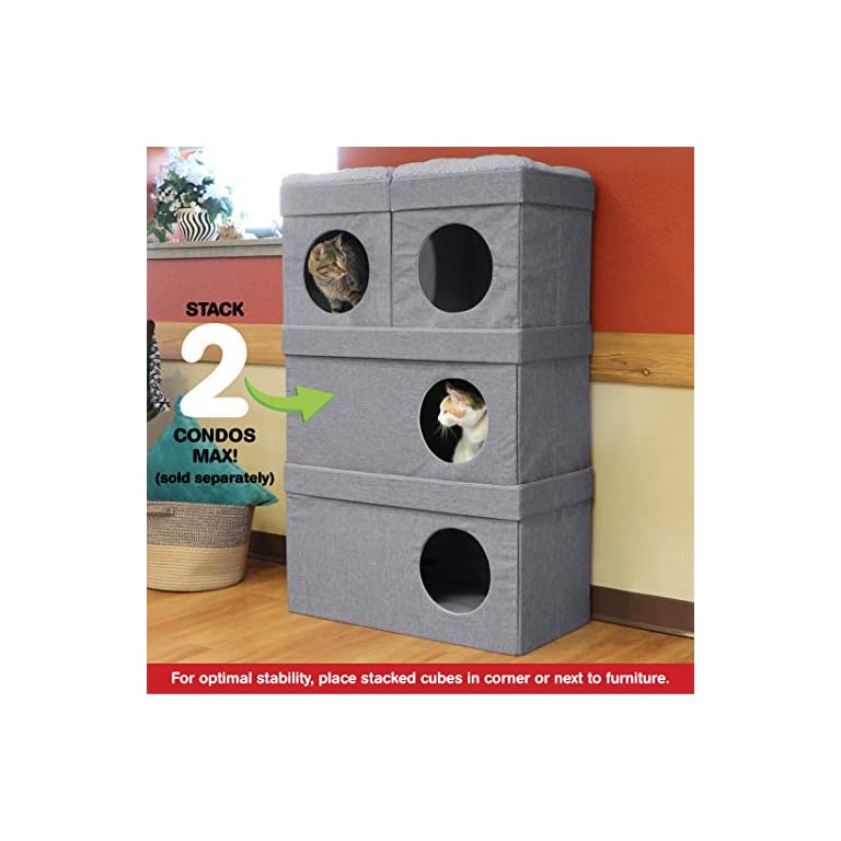 Kitty City Large Cat Bed, Stackable Cat Cube, Washable Bed, Indoor Cat