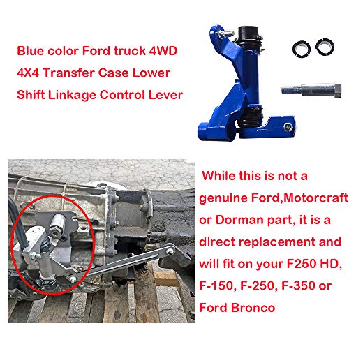 Blue color Ford truck 4WD 4X4 Transfer Case Lower Shift Linkage Control
