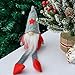 XmasExp 2ct Handmade Swedish Tomte Christmas Gnome Ornaments Set,Elf Santa Scandinavian Plush Sitting Long Hat Doll Home Decor Collectible Nisse Dolls Table Ornament