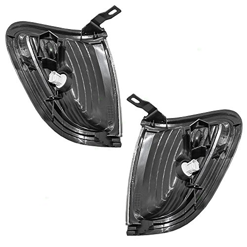 Driver and Passenger Park Signal Corner Marker Lights with Black Trim Replacement for Toyota Pickup Truck 8162004090C0 8161004090C0