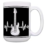 ThisWear Guitar Mug Electric Guitar Heartbeat Large