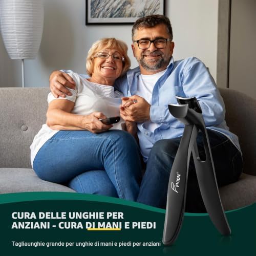tagliaunghie a testa angolata, taglia unghie per piedi con apertura a ganascia larga, tronchesino unghie piedi per mani, tagliaunghie unghie spesse portatile ultra affilato (Nero)