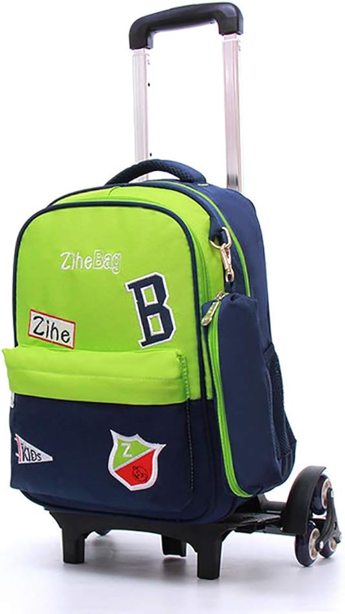 Elementary Student Trolley Rolling School Backpack, Three wheels