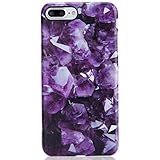 Purple Diamond iPhone 7 Plus Case for Women,iPhone 8 Plus Case,VIVIBIN Shock Absorption Matte TPU Soft Rubber Silicone Cover Phone Case for iPhone 7 Plus/ 8 Plus 5.5inch