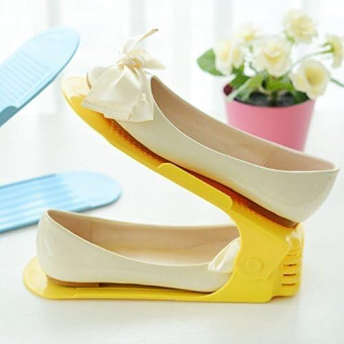 YUTIRITI 1 Pc Portable Shoe Stand Rack Organizer Shoe Storage Holder (Color-Yellow)
