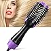 Hair Dryer Brush, ASOGO One Step Hair Dryer & Volumizer，4 In 1 Negative Ion Hot Air Brush for Drying & Straightening & Curling, Salon Ceramic Electric Rotating Blow Dryer Brush(Purple 110V US outlet)