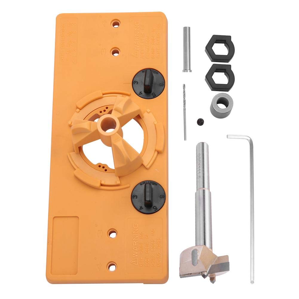 Door Hinge Jig Woodworking Hinge Jig 35MM Hinge Boring Jig Drill Guide Set Door Installation Hole Locator for Woodworking