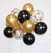 HomyBasic Gold, Black and Confetti Balloons Set 40 Pcs with 50M Ribbon, Perfect for Birthday Parties, Anniversary, WeddingParty Decorations, Graduation Supplies