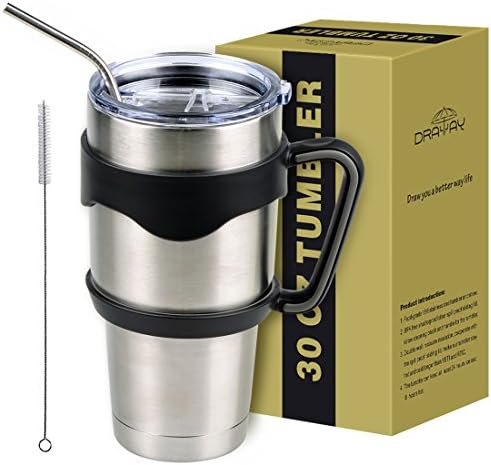 Stainless Steel Tumbler, Double Wall Vacuum Tumbler Sets With Lid and Straw 30Oz Draway Travel Insulated Mugs