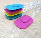 Drhob 2PCS Silicone Baking Cake Cream Butter Spatula Scraper Stir Kitchenaid Utensil Tool（Color:Multicolor random ）