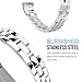 MoKo Fitbit Alta HR and Alta Band, Universal Stainless Steel Replacement Watch Bracelet Band Strap with Fold Over Clasp for Fitbit Alta / Fitbit Alta HR, Tracker NOT Included - SILVER