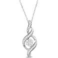 Amazon Essentials 10K Diamond Twist Pendant Necklace (1/4 cttw) (previously Amazon Collection)