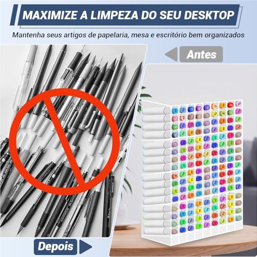 Organizador de Canetas de Acrílico, Organizador de Caneta Touch, Organizador de Marcadores, Organizador de Marcadores de Acrílico para Marcador