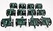 Toy Essentials 12 Pcs Army Green Cannons with Moving Wheels 4 Inches