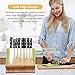 BAYKA Knife Block Magnetic Knife Holder with Powerful Magnet, 100% Pure Bamboo Large Capacity Knife Organizer Block, Double Side Strongly Magnetic Kitchen Utensil Display Stand