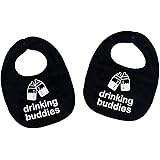 Drinking buddies Twins Baby Bibs - 100% Soft Cotton, Unisex Twin Bib Set