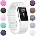 RedTaro Replacement Bands Compatible with Fitbit Charge 2, Classic & Special Edition Adjustable Sport Wristbands for Fitbit Charge 2 Women Men (White, Small)