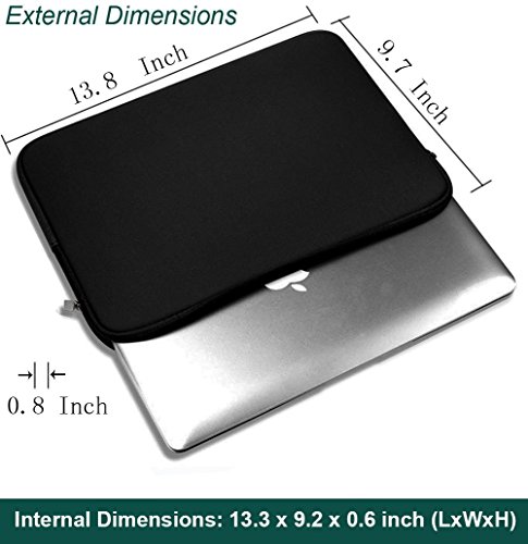Laptop Case Sleeve,13-13.3 Inch resistant Neoprene Laptop Sleeve/Notebook Computer Pocket Case/Tablet Briefcase Carrying Bag Compatible Asus/Dell/Fujitsu/Lenovo/HP/Sony/Toshiba/Acer/Fujitsu-(BLACK)