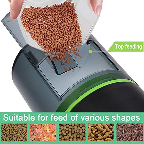 TOPBRY Automatic Fish Feeder, Digital Auto Fish Turtle Feeder for Aquarium and Fish Tank, Timer Fish Feeder Fish Food Dispenser (White)