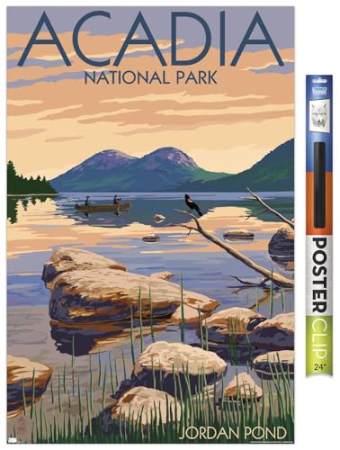 Lantern Press - Acadia National Park, Maine, Jordan Pond Wall Poster, 34L" x 22…