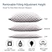 Lexeme Premium Adjustable Loft Shredded Hypoallergenic Memory Foam Pillow for Sleeping with Removable Bamboo Cover for Home & Hotel Collection Plus Pillow Protector Queen Size