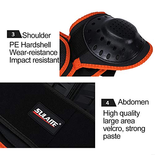image for SULAITE Kids Sports Chest Back Spine Protector Vest, MLSice Children A