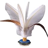 OPOB 5 Pcs Kick Shuttlecock Chinese Jianzi Colorful Feather Foot Shuttlecock Sports Outdoor Toy Game Decompression Movement (White, Height:14cm/5.51")