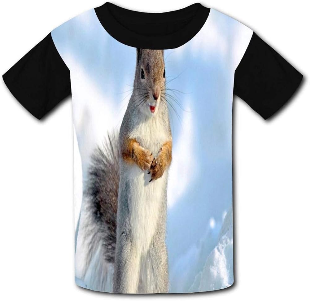 Winter Squirrel Child Short Sleeve Fashion TShirt of Boys