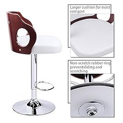 Homall Bar Stools Walnut Bentwood Adjustable Height