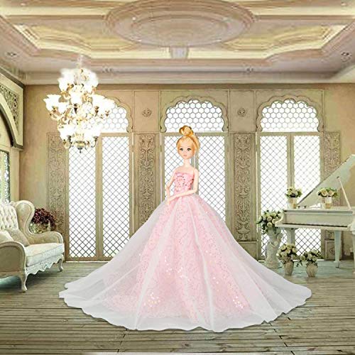 Abree 3 Stück Kleider Set Abendkleid Ballkleid Prinzessin Kleidung Dress Bekleidung mit Brautschleier für Puppen Weihnachten Party Geschenke (A) – Bild 6