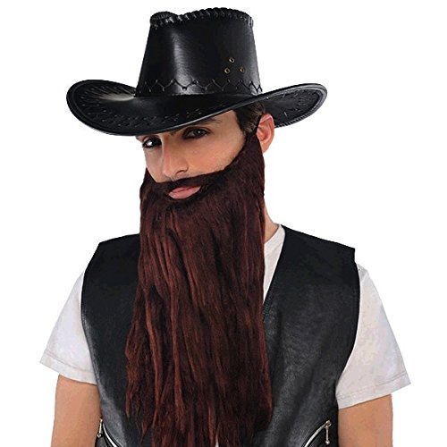 Wacky Facial Hair Brown Plush Beard/Moustache Costume Accessory, Self Adhesive, 1 piece